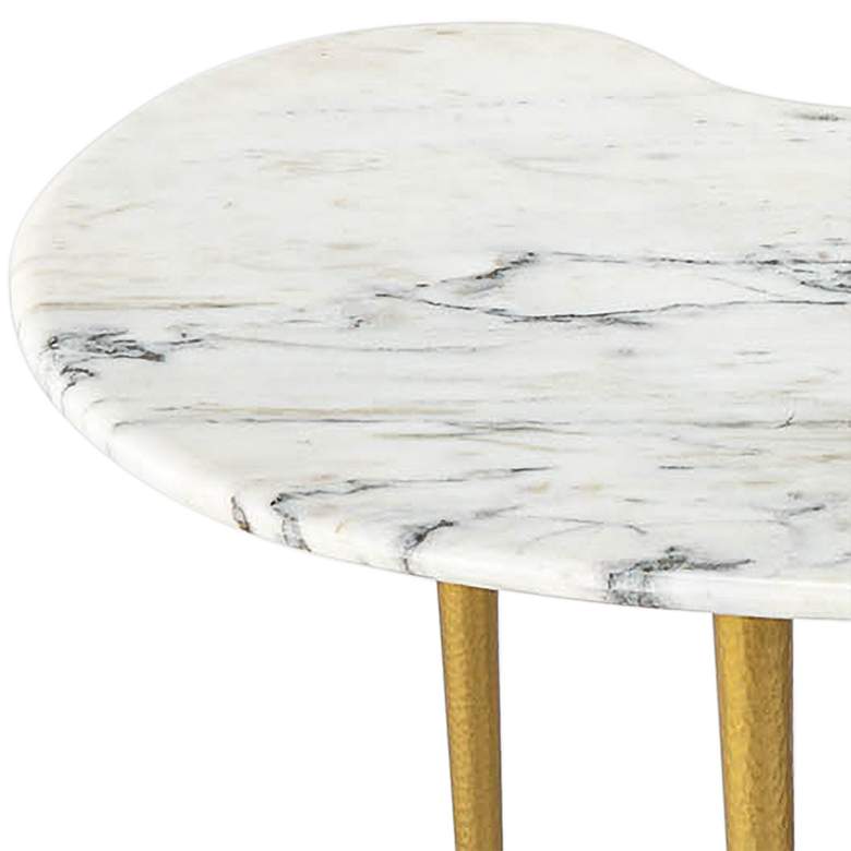 Image 2 Jagger 54 3/4 inch Wide White and Gray Marble Cocktail Table more views
