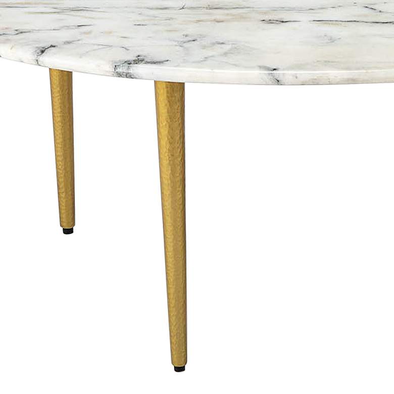 Image 3 Jagger 54 3/4 inch Wide White and Gray Marble Cocktail Table more views