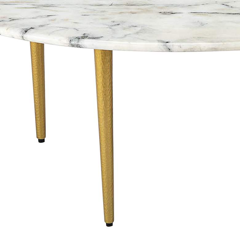 Image 3 Jagger 54 3/4" Wide White and Gray Marble Cocktail Table more views