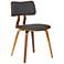Jaguar Charcoal Fabric and Walnut Wood Dining Chair
