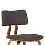 Jaguar Charcoal Fabric and Walnut Wood Dining Chair
