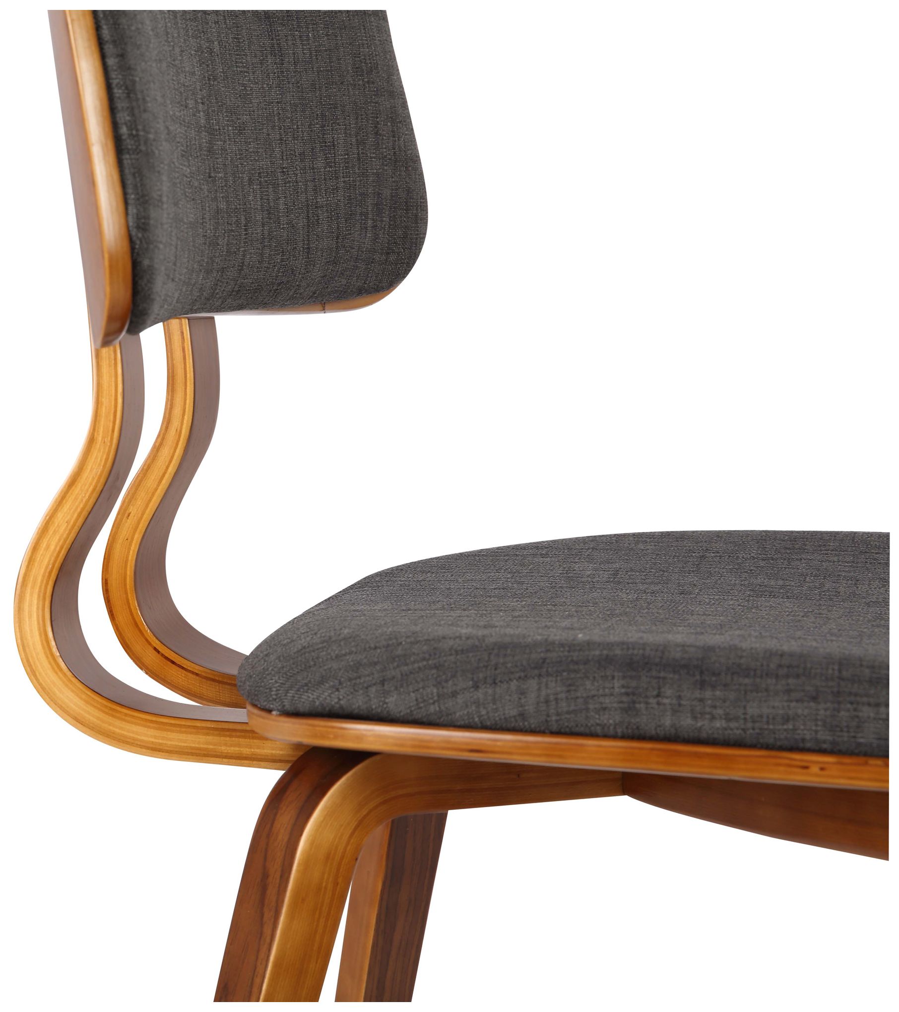 Jaguar Charcoal Fabric and Walnut Wood Dining Chair