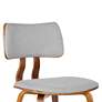 Jaguar Gray Fabric and Walnut Wood Dining Chair