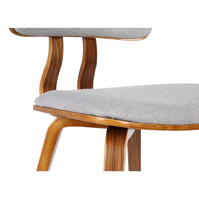 Image 5 Jaguar Gray Fabric and Walnut Wood Dining Chair more views