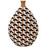 1_Jahia 18 1/2"H Natural Black White Geometric Decorative Vase