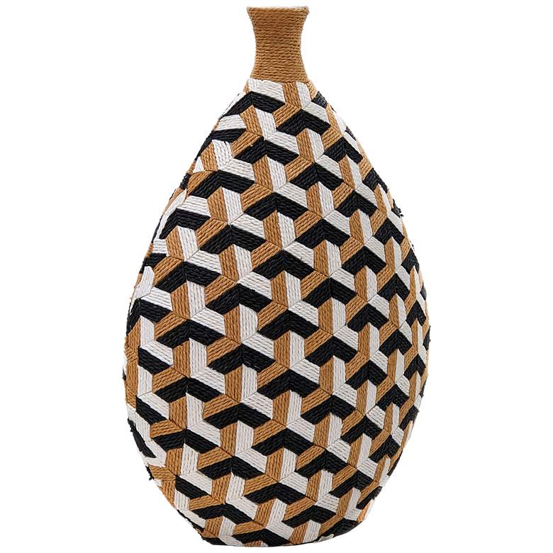 Image 2 Jahia 18 1/2"H Natural Black White Geometric Decorative Vase more views