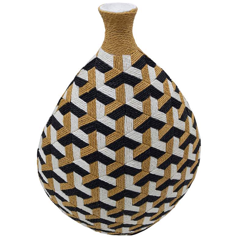 Image 3 Jahia 18 1/2"H Natural Black White Geometric Decorative Vase more views