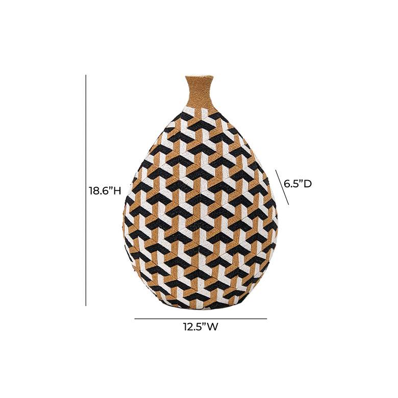 Image 4 Jahia 18 1/2"H Natural Black White Geometric Decorative Vase more views