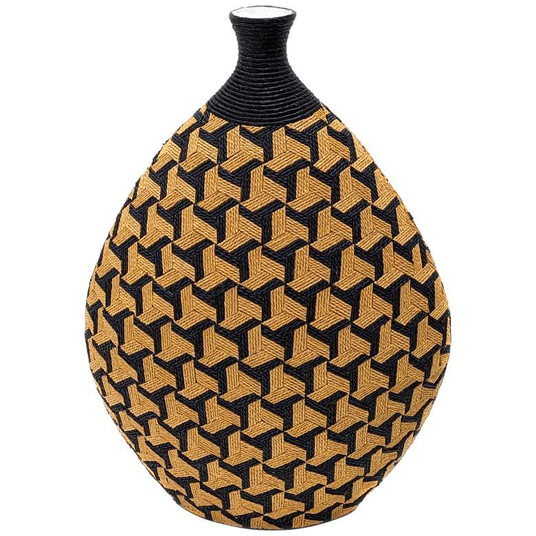Image 1 Jahia 21 1/2" High Natural Black Geometric Decorative Vase