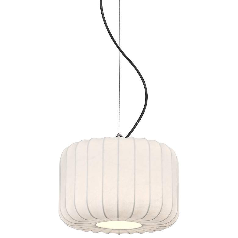 Image 2 Jaime 12" Wide White Silk Drum Mini Pendant