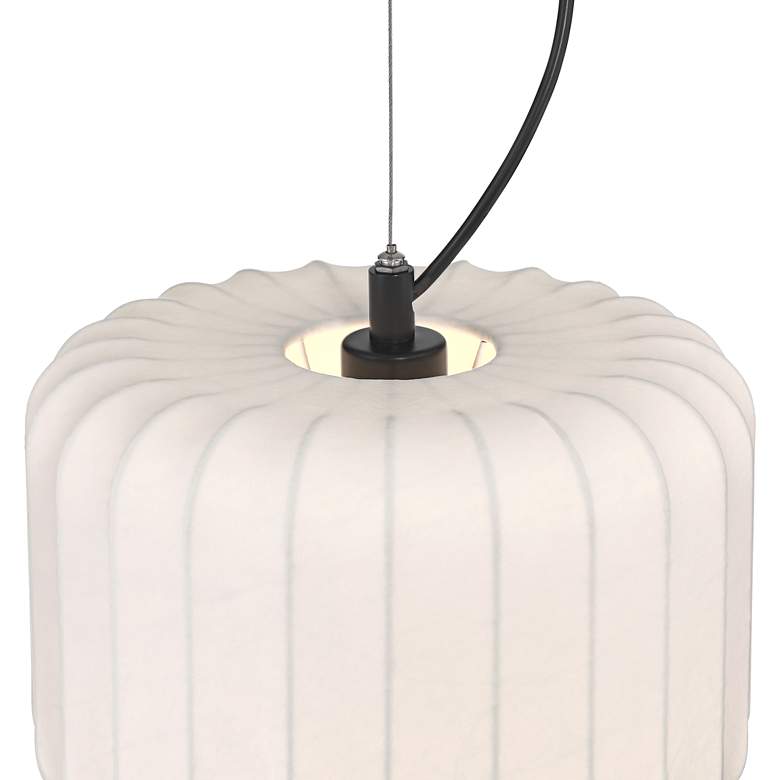 Image 4 Jaime 12" Wide White Silk Drum Mini Pendant more views