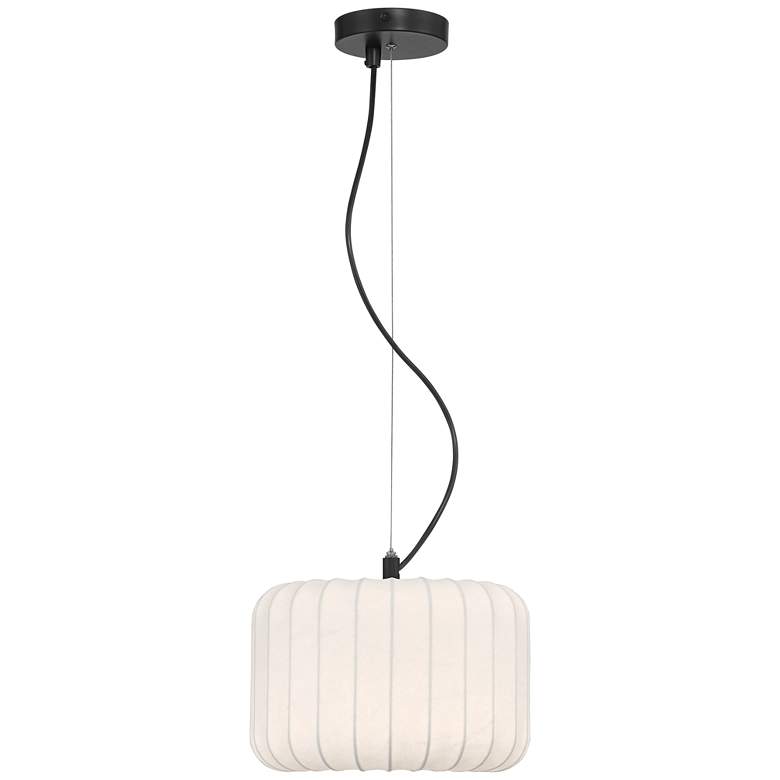 Image 6 Jaime 12" Wide White Silk Drum Mini Pendant more views