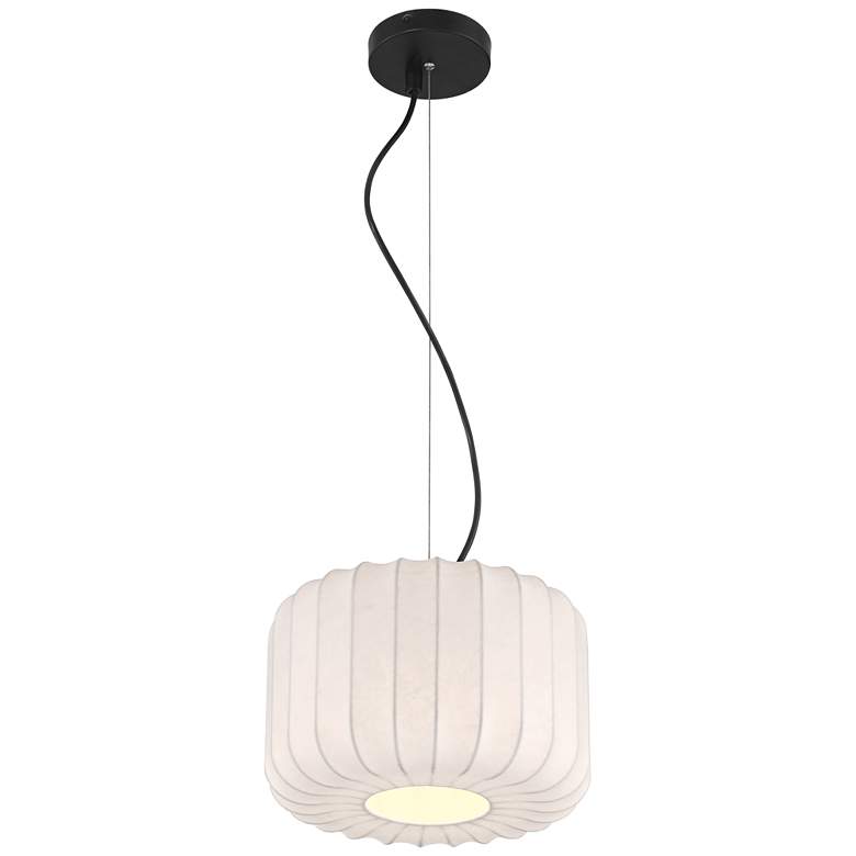 Image 7 Jaime 12" Wide White Silk Drum Mini Pendant more views