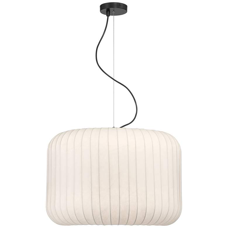 Image 6 Jaime 23 3/4" Wide White Silk Drum Pendant Light more views