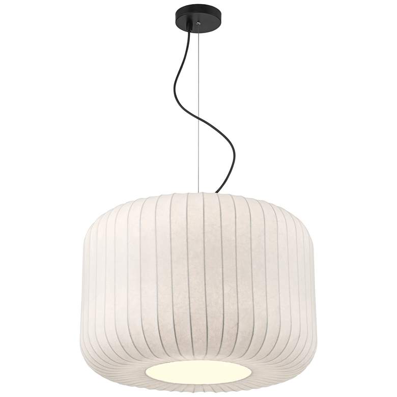 Image 7 Jaime 23 3/4" Wide White Silk Drum Pendant Light more views