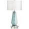 Jaime Blue and Gray Table Lamp With 8" Wide Round Riser