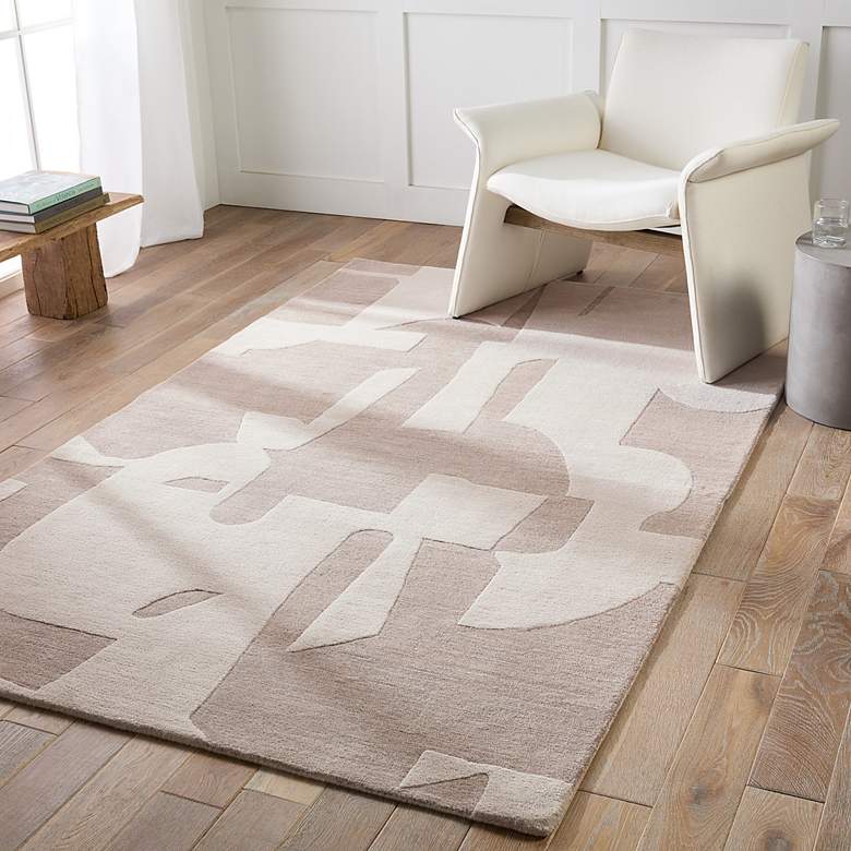 Image 1 Jaipur Anthem Noverre ANT02 5&#39;x8&#39; Taupe and Cream Area Rug