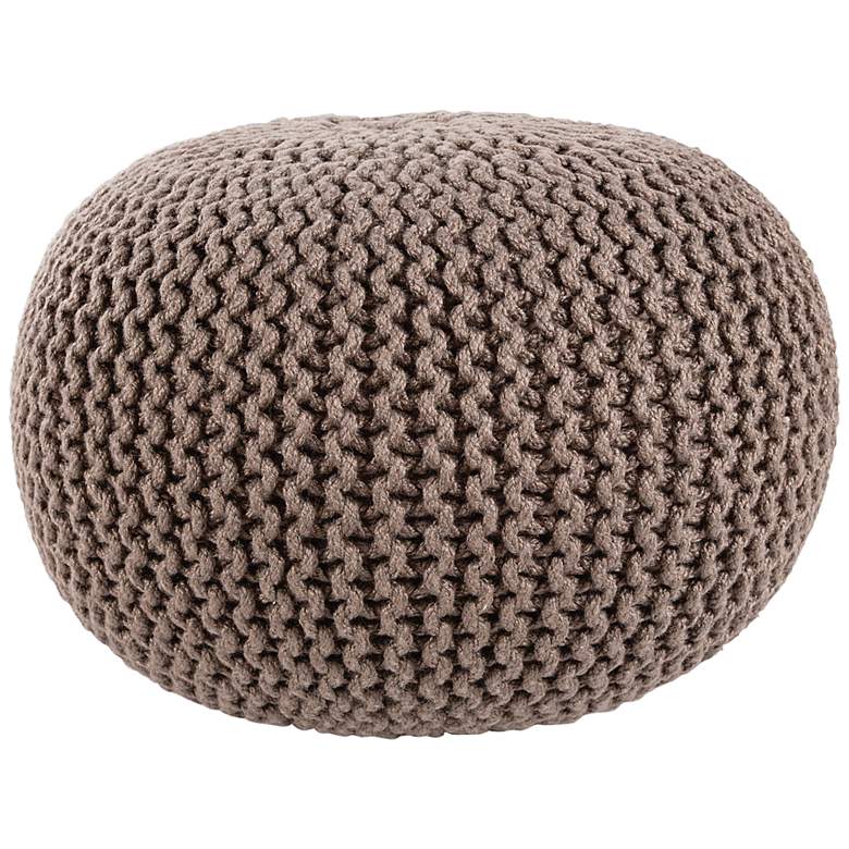 Image 2 Jaipur Asilah 20" Wide Dark Taupe Solid Round Pouf Ottoman