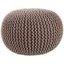 Jaipur Asilah 20" Wide Dark Taupe Solid Round Pouf Ottoman