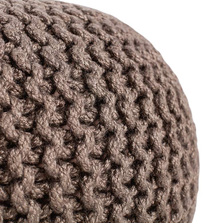 Image 4 Jaipur Asilah 20" Wide Dark Taupe Solid Round Pouf Ottoman more views