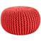 Jaipur Asilah Red Solid Round Pouf Ottoman