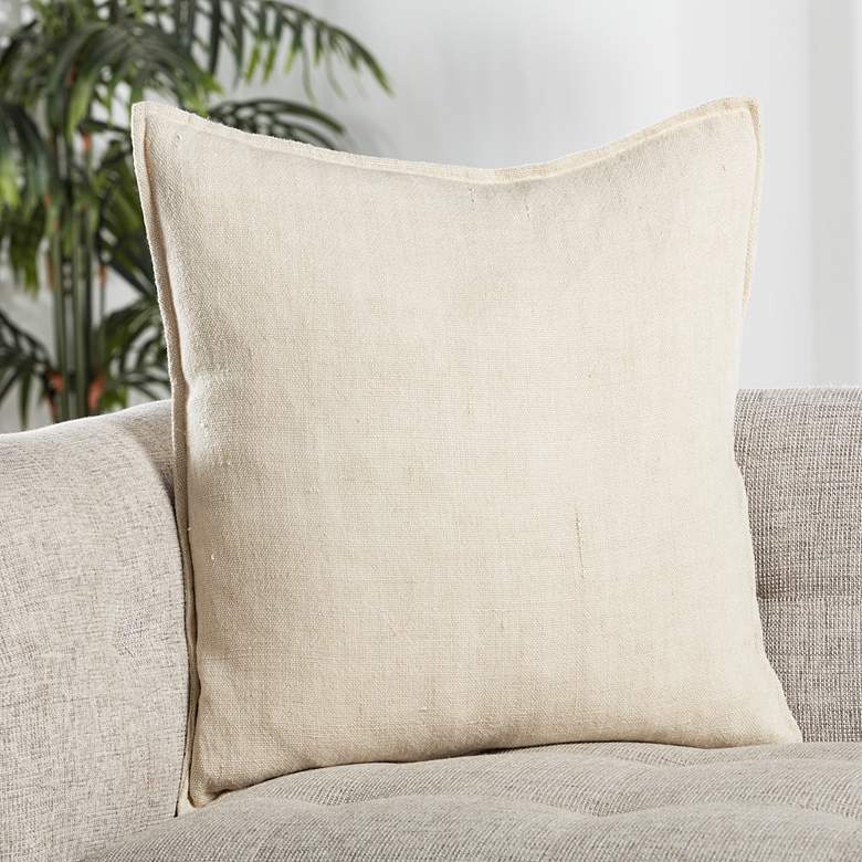 Image 1 Jaipur Burbank Blanche Solid Cream 20 inch Square Throw Pillow