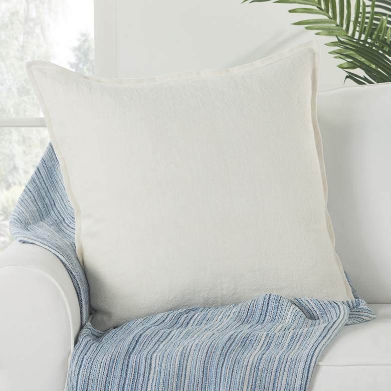 Image 1 Jaipur Burbank Blanche Solid Ivory 22 inch Square Throw Pillow
