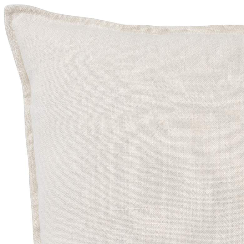 Image 3 Jaipur Burbank Blanche Solid Ivory 22" Square Throw Pillow more views