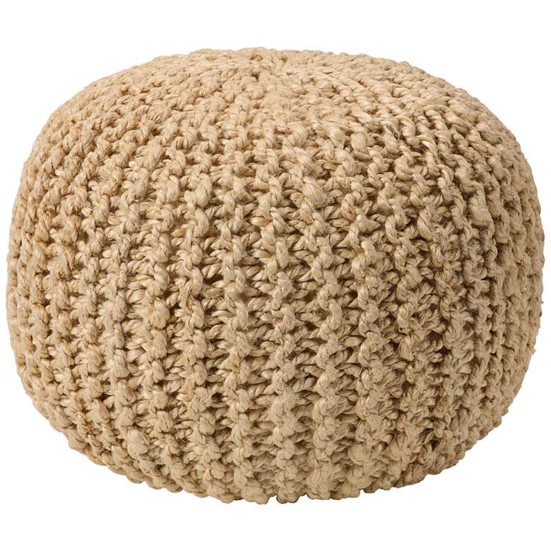 Image 2 Jaipur Canova Azene Beige Jute Cylinder Pouf Ottoman