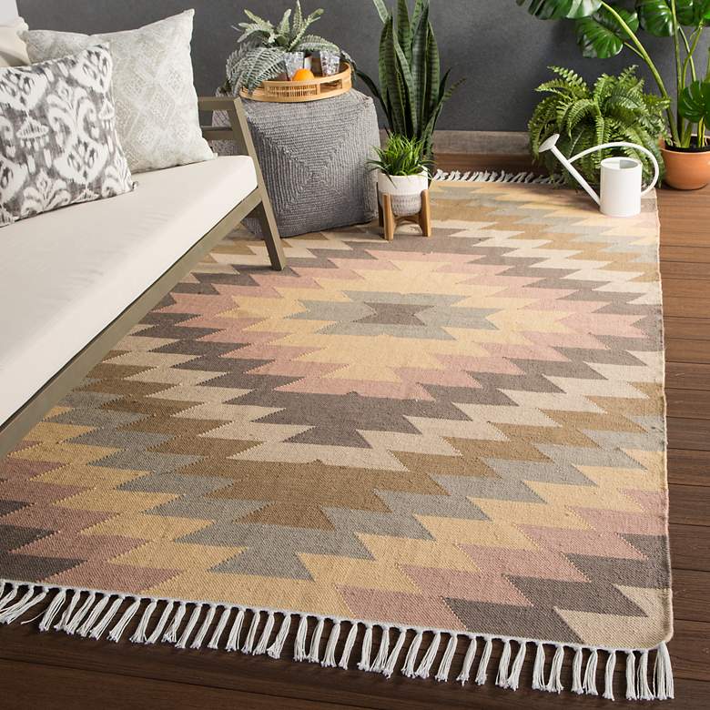 Image 1 Jaipur Desert Mojave DES02 5'x8' Brown and Yellow Area Rug