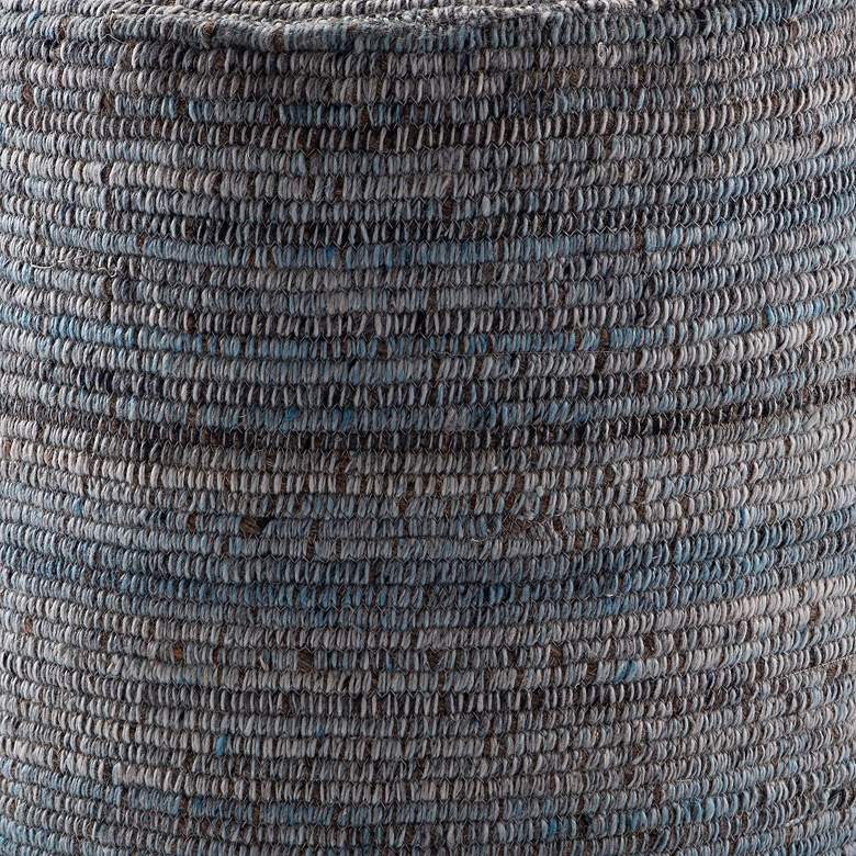 Image 3 Jaipur Duro Light Blue and Gray Stripes Cylinder Pouf Ottoman more views