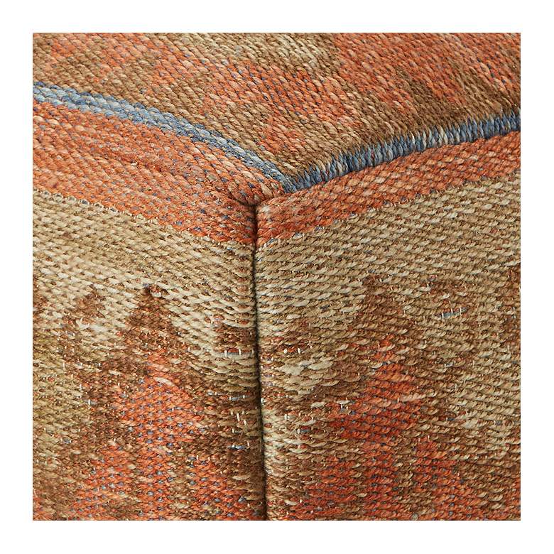 Image 4 Jaipur Ember Orange and Blue Tribal Cuboid Pouf Ottoman more views