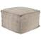 Jaipur Frenir Taupe and White Chevron Cuboid Pouf Ottoman