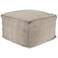 Jaipur Frenir Taupe and White Chevron Cuboid Pouf Ottoman