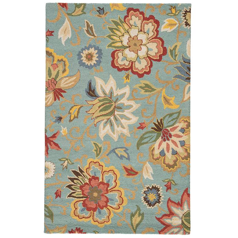 Image 2 Jaipur Hacienda Zamora HAC09 5&#39;x8&#39; Blue and Yellow Area Rug