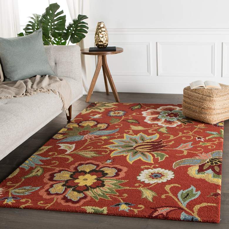 Image 1 Jaipur Hacienda Zamora HAC11 5&#39;x8&#39; Red and Yellow Area Rug