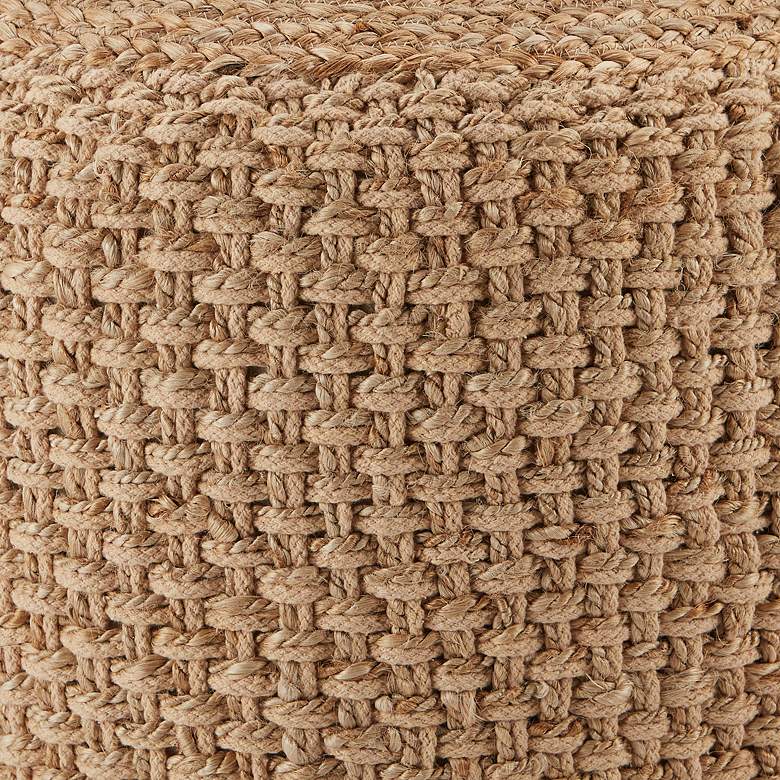 Image 3 Jaipur Kealani Beige Trellis Cylinder Pouf Ottoman more views