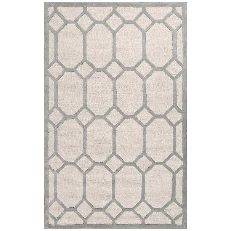 Image 1 Jaipur Lounge Gray and White 5&#39;x8&#39; Wool Area Rug