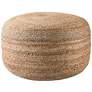 Jaipur Mesa Natural Solid Cylinder Pouf Ottoman in scene