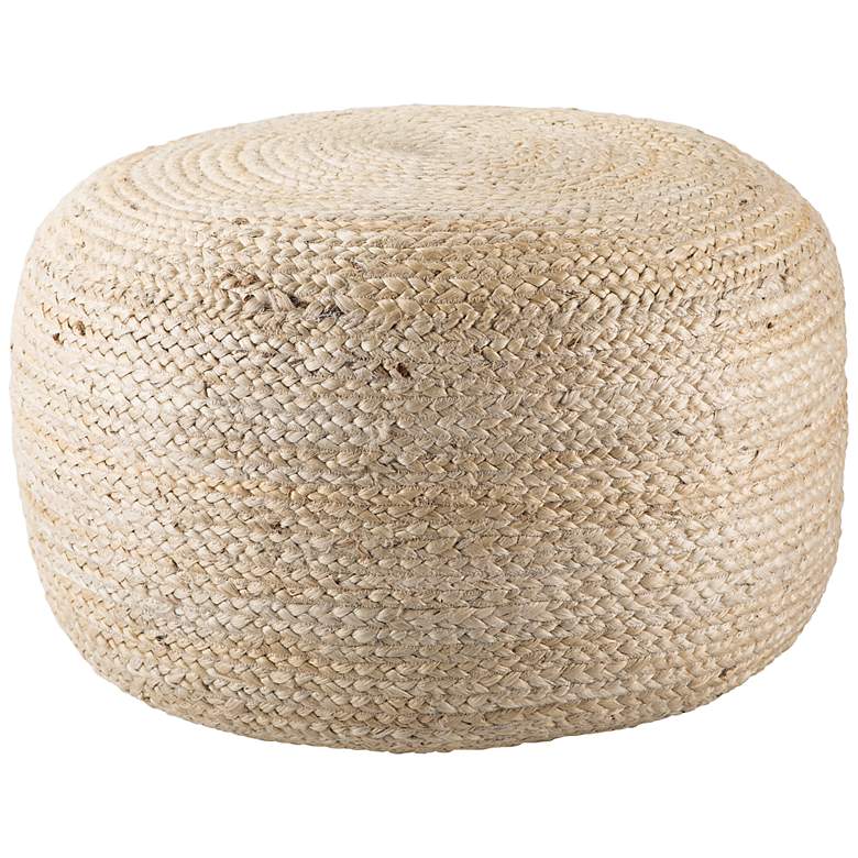 Image 2 Jaipur Mesa White Solid Cylinder Pouf Ottoman