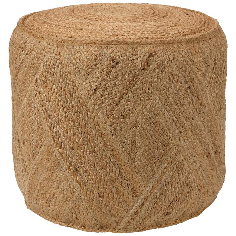 Image 2 Jaipur Nadal Lenore Tan Jute Cylinder Pouf Ottoman