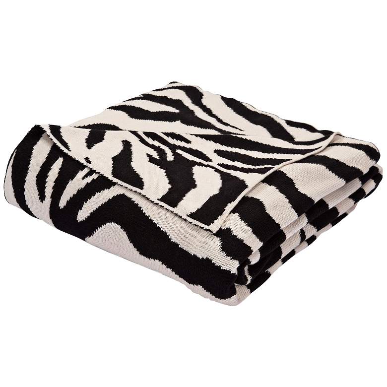 Image 1 Jaipur National Geographic Black and White Throw Blanket