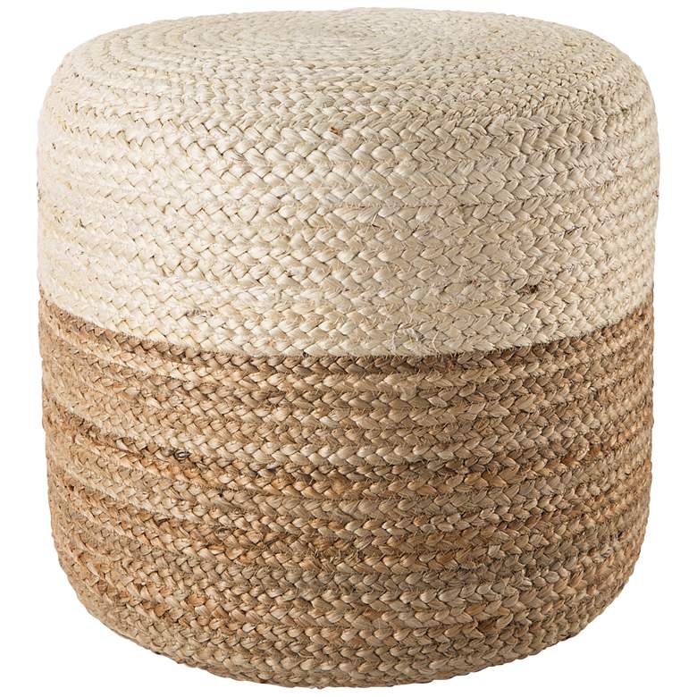 Image 4 Jaipur Oliana Beige and White Ombre Cylinder Pouf Ottoman more views