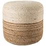 Jaipur Oliana Beige and White Ombre Cylinder Pouf Ottoman