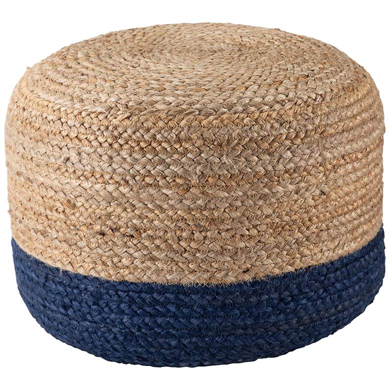 Image 3 Jaipur Oliana Blue and Beige Ombre Cylinder Pouf Ottoman