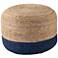 Jaipur Oliana Blue and Beige Ombre Cylinder Pouf Ottoman