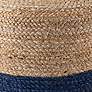 Thumbnail4 of Jaipur Oliana Blue and Beige Ombre Cylinder Pouf Ottoman more views