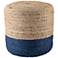 Jaipur Oliana Blue and Beige Ombre Cylinder Tall Pouf Ottoman