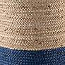 Thumbnail3 of Jaipur Oliana Blue and Beige Ombre Cylinder Tall Pouf Ottoman more views