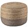 Jaipur Oliana Taupe and Beige Ombre Cylinder Pouf Ottoman